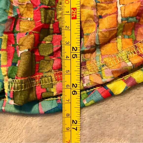 Sno Skins blouse XS colorful geometric mosaic print - Picture 8 of 10